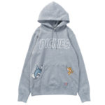 裏起毛プリントプルオーバーパーカーグレー