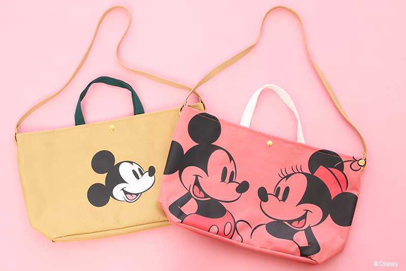 ミッキーひも付きトートバッグ、ミッキーミニーひも付きトートバッグ
