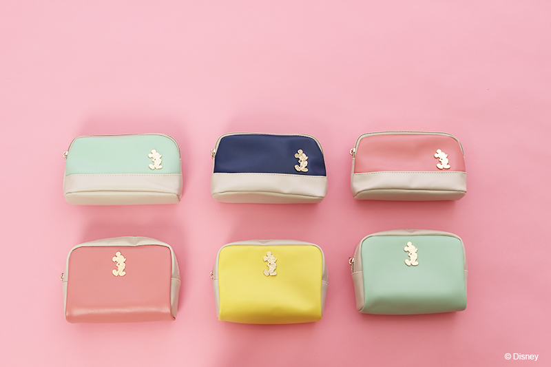 ミッキー金具付き舟ポーチ