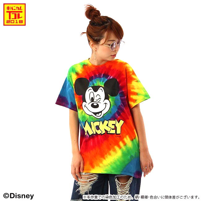 ミッキーマウス タイダイTシャツ　ビビッド