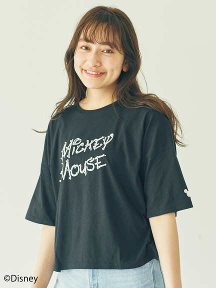 Mickey/earthタイポTシャツ