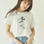 Mickey/earthパールショルダーTシャツ