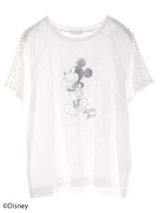 Mickey/earthパールショルダーTシャツ２