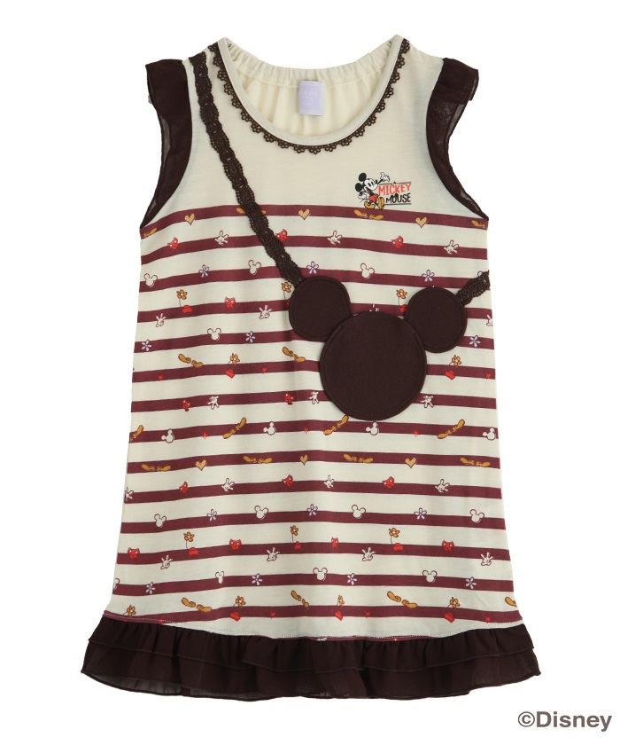 (キッズ)ミッキー ポケット総柄チュニ2