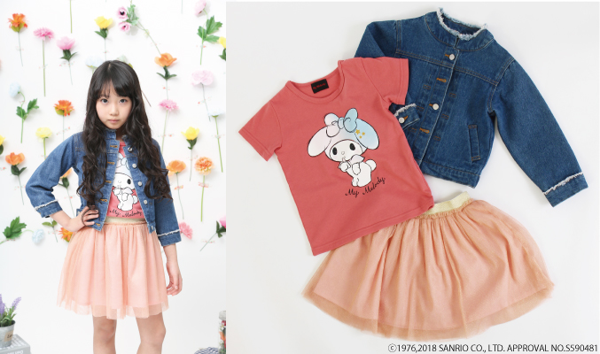 koe「KIDSマイメロディ半袖Tシャツ」