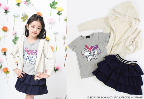 koe「KIDSマイメロディラメプリント半袖Tシャツ」