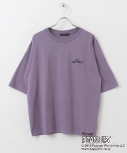 スヌーピーバックプリントTシャツ(5分袖)３