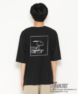 スヌーピーバックプリントTシャツ(5分袖)７