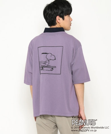 スヌーピーバックプリントTシャツ(5分袖)２