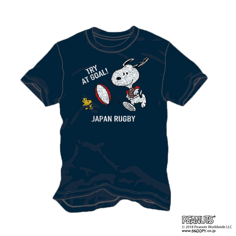 カンタベリーショップ「PEANUTSデザイン ラグビー日本代表コラボTシャツ」メトロブルー