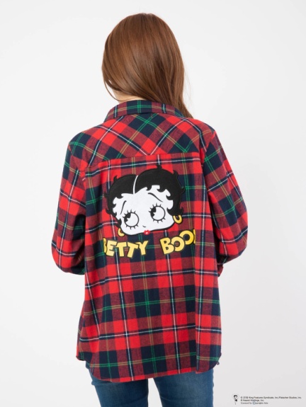 【Betty Boop™】チェックシャツ
