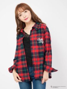 【Betty Boop™】チェックシャツ３