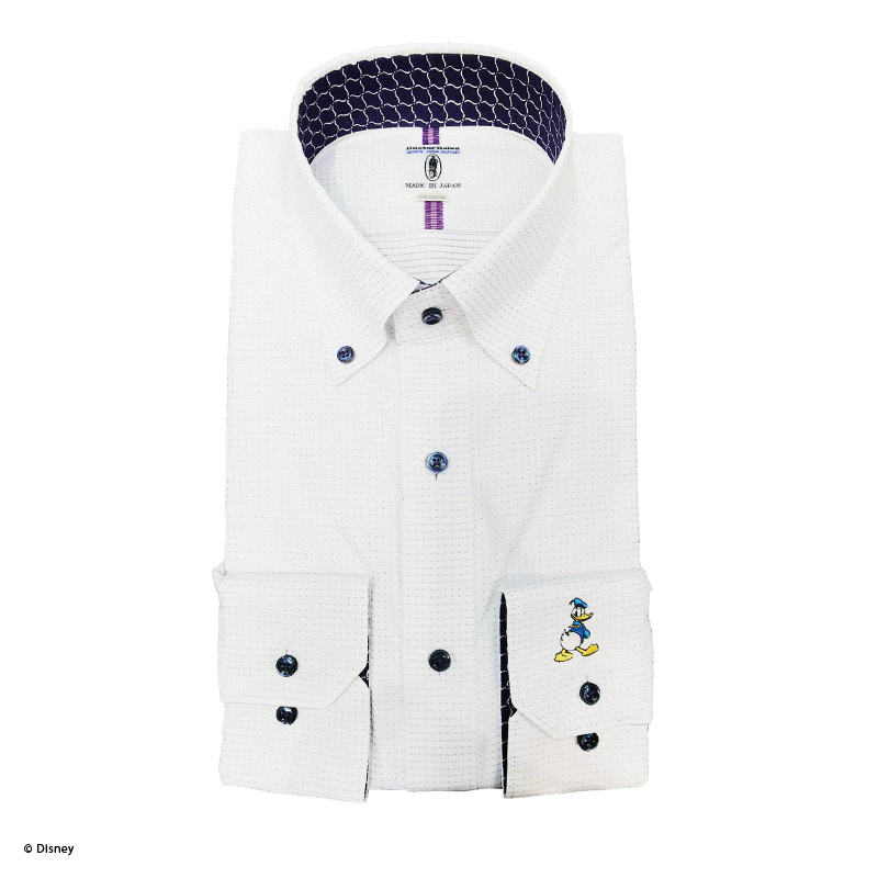 DISNEYドナルド刺繍シャツ紫