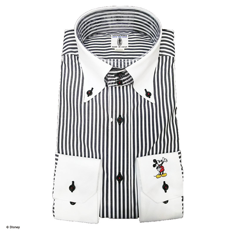 DISNEYミッキー刺繍ロンストクレリックシャツ