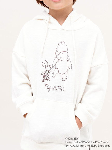 Pooh 刺繍入りドロップショルダーパーカー3