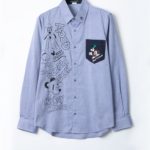 メンズ 刺繍＋プリント入長袖シャツ/ディズニー