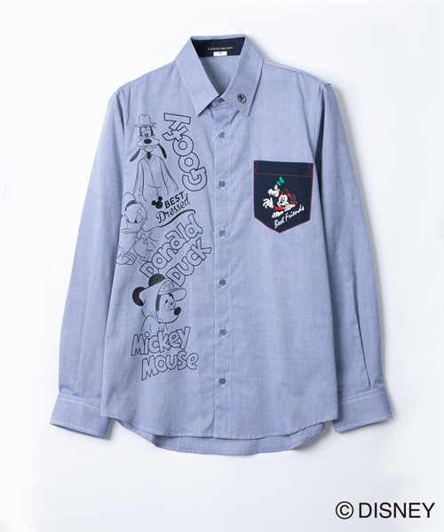 メンズ 刺繍＋プリント入長袖シャツ/ディズニー