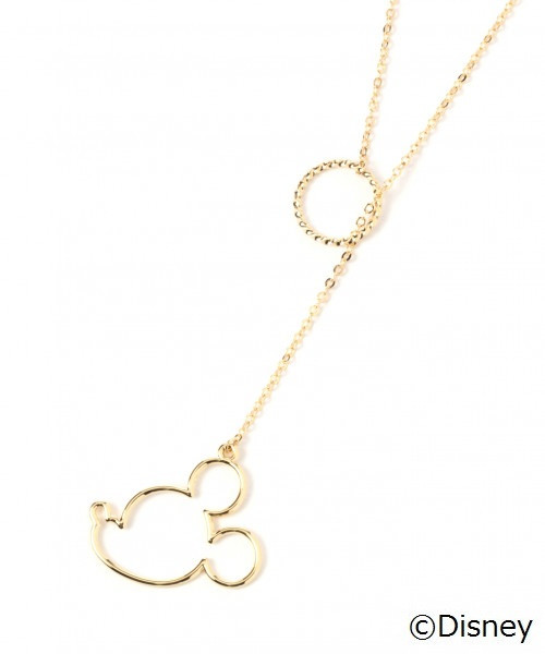 ミッキー／シルエットロングネックレス