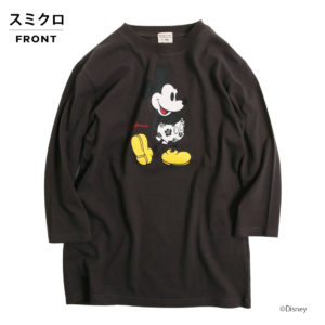 ミッキーマウス 7分袖Tシャツ ハイビスカス柄４