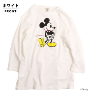 ミッキーマウス 7分袖Tシャツ ハイビスカス柄３