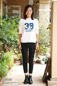 スヌーピー7分袖Tシャツ スリープスヌーピー柄４