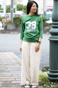 スヌーピー7分袖Tシャツ スリープスヌーピー柄３