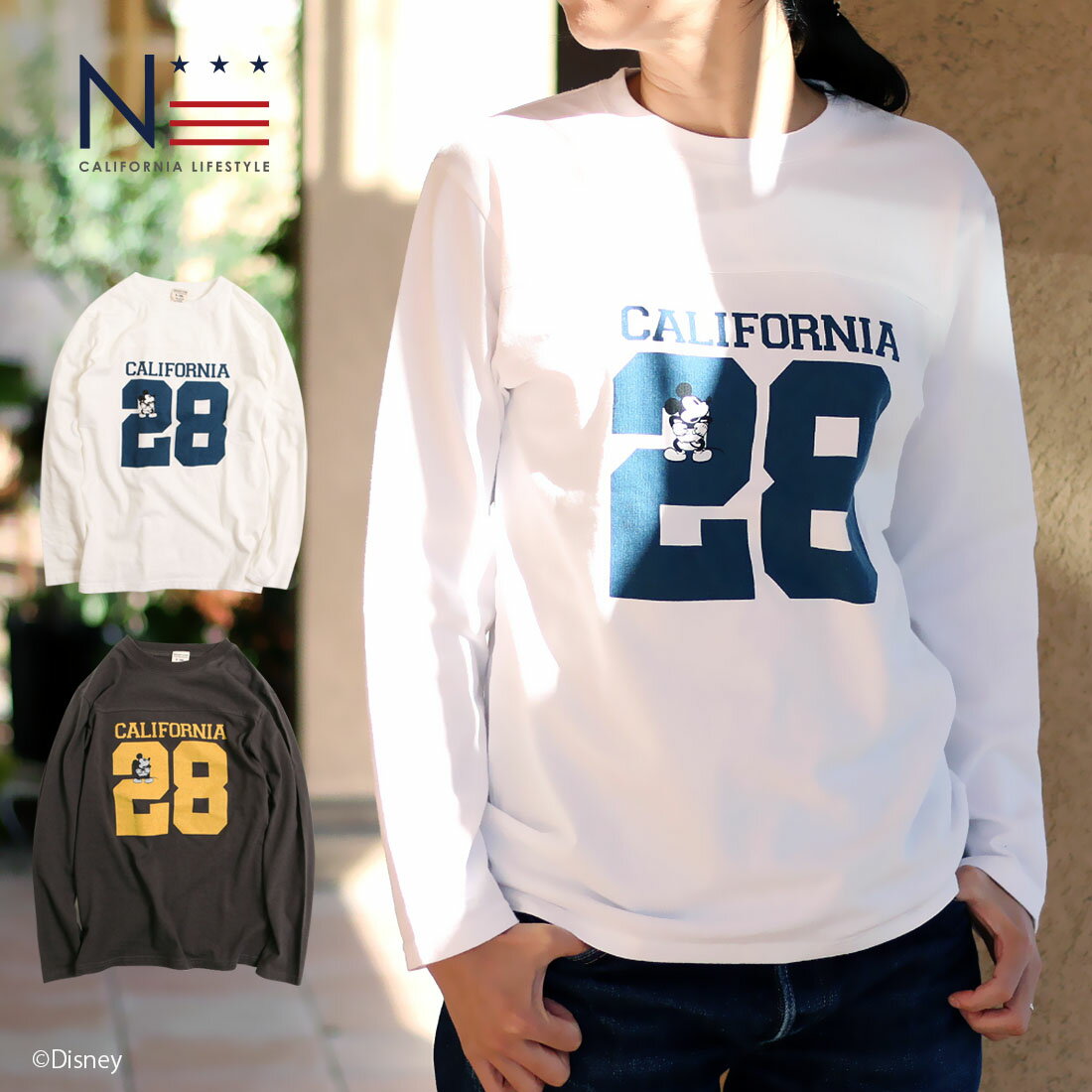 ミッキーマウス 切替ラインロンＴ