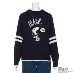 PEANUTSコラボ袖ラインスヌーピーニット3