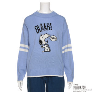 PEANUTSコラボ袖ラインスヌーピーニット2