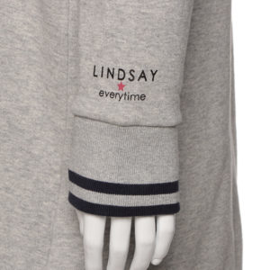 PEANUTSコラボ スヌーピー刺しゅう裏起毛パーカーワンピース４