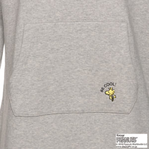 PEANUTSコラボ スヌーピー刺しゅう裏起毛パーカーワンピース５