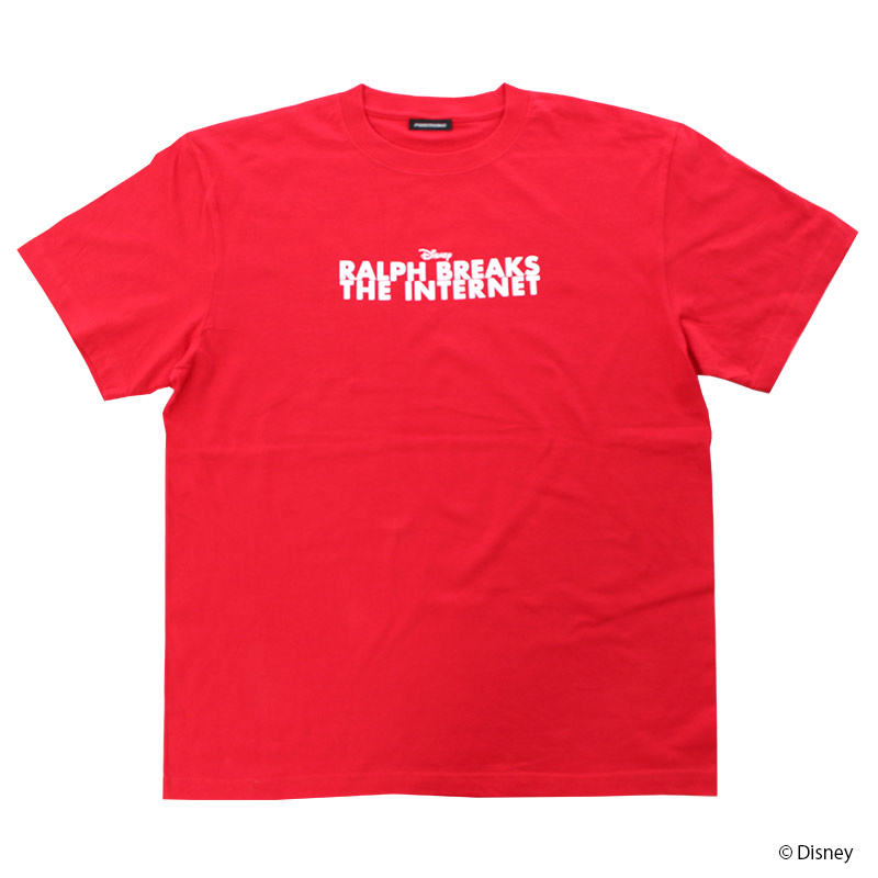 シュガー・ラッシュ：オンライン ロゴプリント Tシャツ　レッド