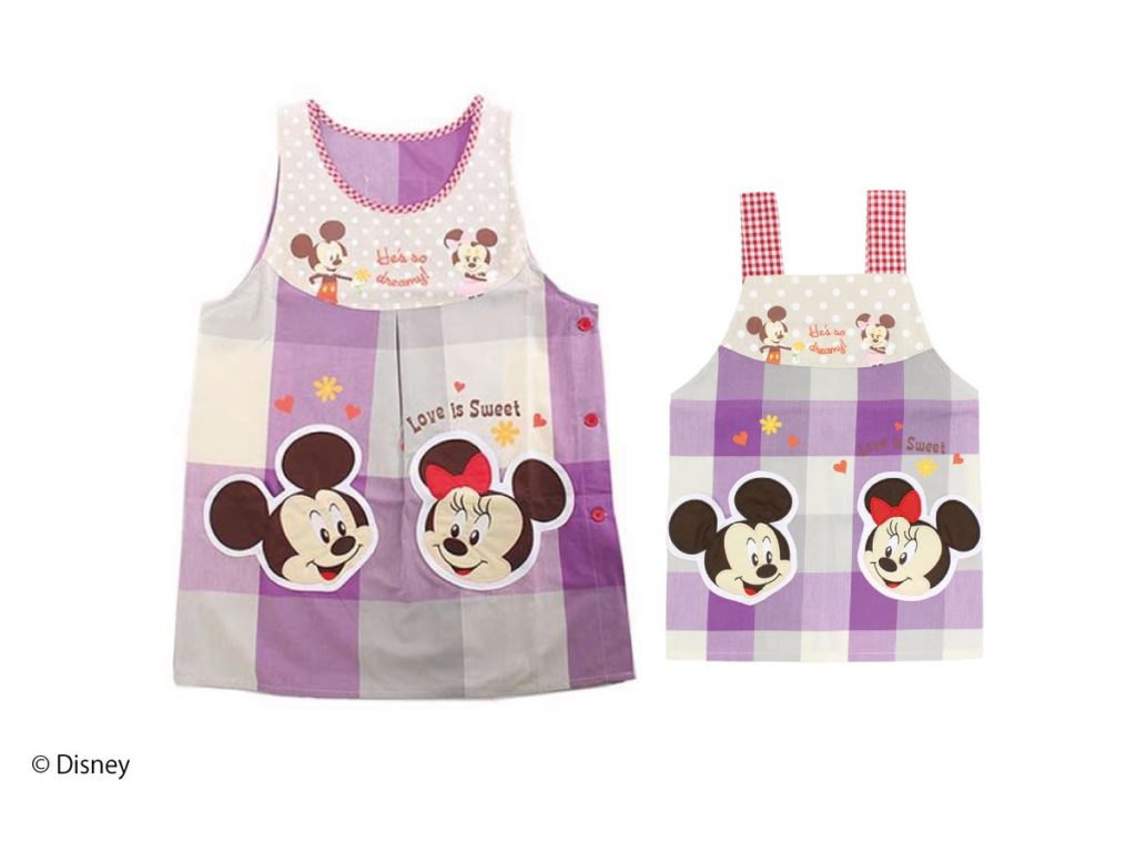 【Disney】ミッキーマウス＆ミニーマウス　向かい合わせポケットエプロン　集合