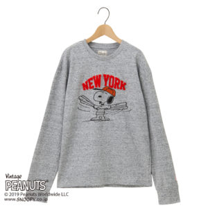スヌーピー PEANUTS ロングTシャツ 刺しゅう
