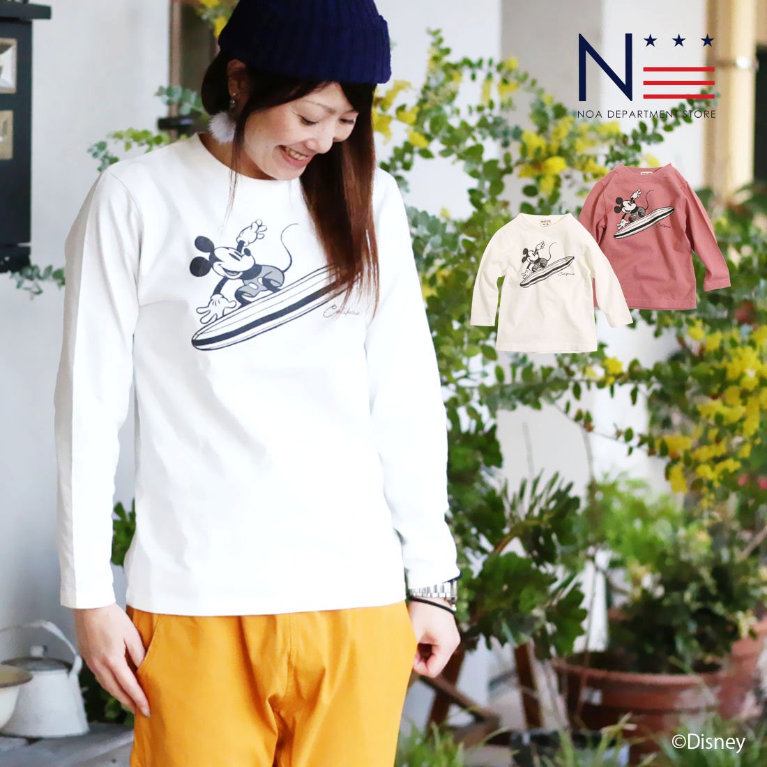 ミッキーマウス 長袖Tシャツ 波乗りMickey2