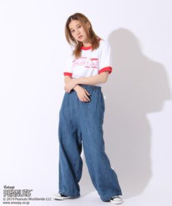 スヌーピー 別注 半袖プリントトリム Tシャツ3