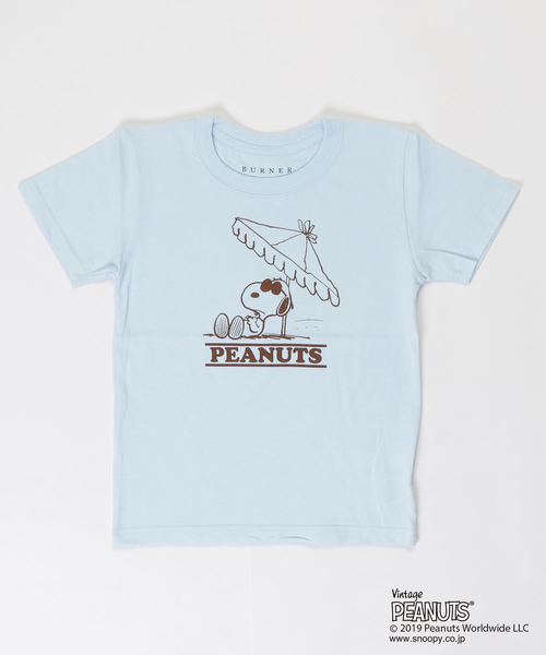 スヌーピー 別注 半袖プリント キッズTシャツ BEACH
