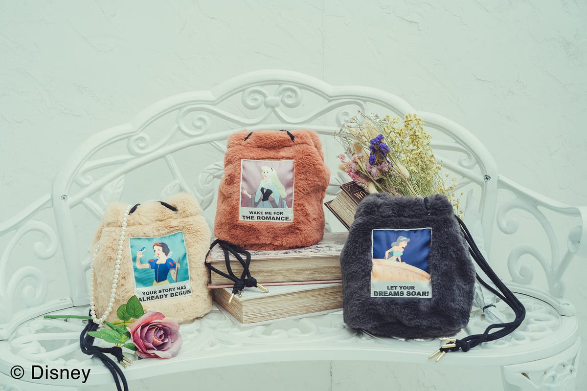 ディズニープリンセス/フェイクファー巾着バッグ