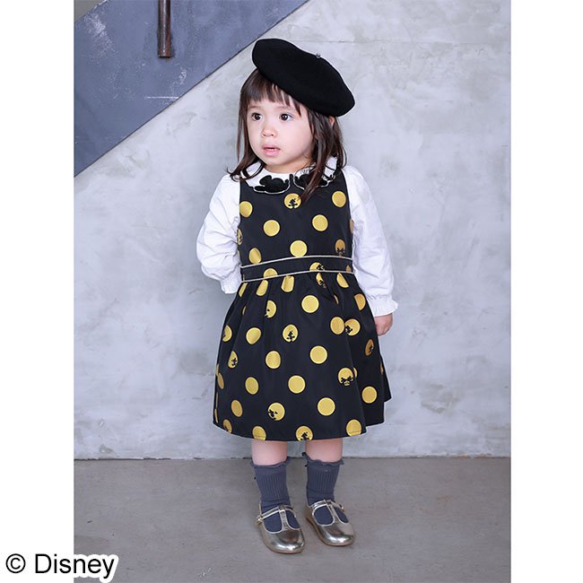 ギフトBOX(ピンク)入りAset◆ドット柄ドレス/衿刺繍ブラウス２