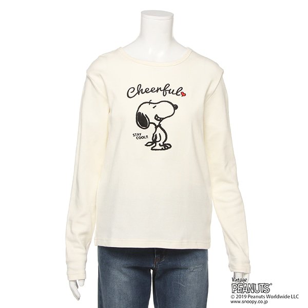 スヌーピーループ編みTシャツ