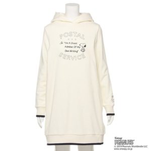 裏毛 スヌーピーロゴパーカーワンピース２
