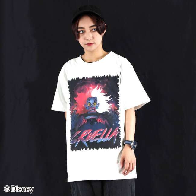 【ディズニー/101匹わんちゃん】クルエラ/ロックテイストＴシャツ