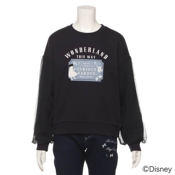 ALICE in Wonderlandデザイン 袖チュールトレーナー2