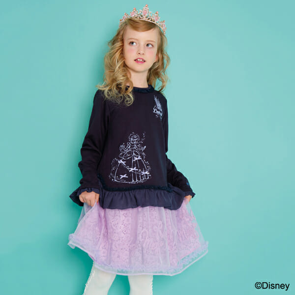 ”シンデレラ”デザイン 裏毛 裾チュールトレーナー