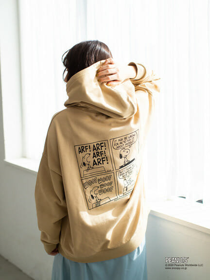 コミックプリント裏毛パーカー