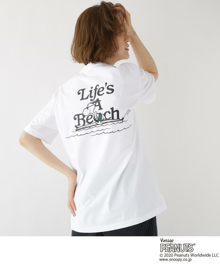 別注 スヌーピー サーフ バックプリント 半袖 Ｔシャツ