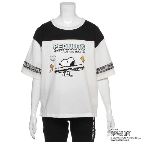 【PEANUTSコラボ】 オーガビッツ 袖ロゴリンガーTシャツ２