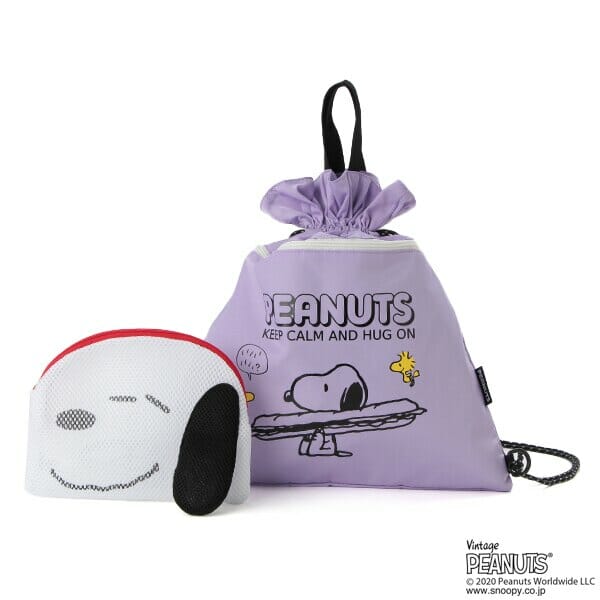 手持ちつきナップサック×スヌーピーポーチセット２