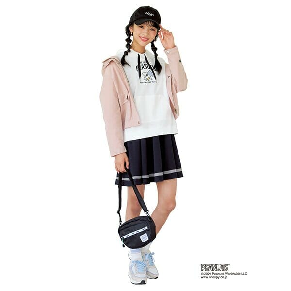【PEANUTSコラボ】 オーガビッツ 裏毛 ロゴ刺しゅう入りパーカー４